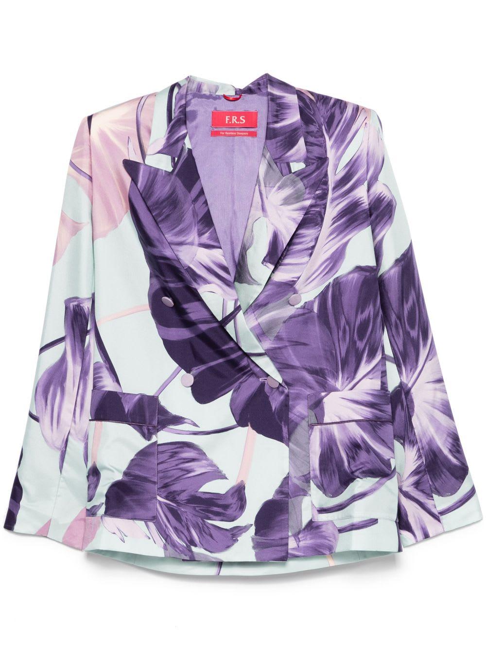 for restless sleepers printed silk double-breasted jacket