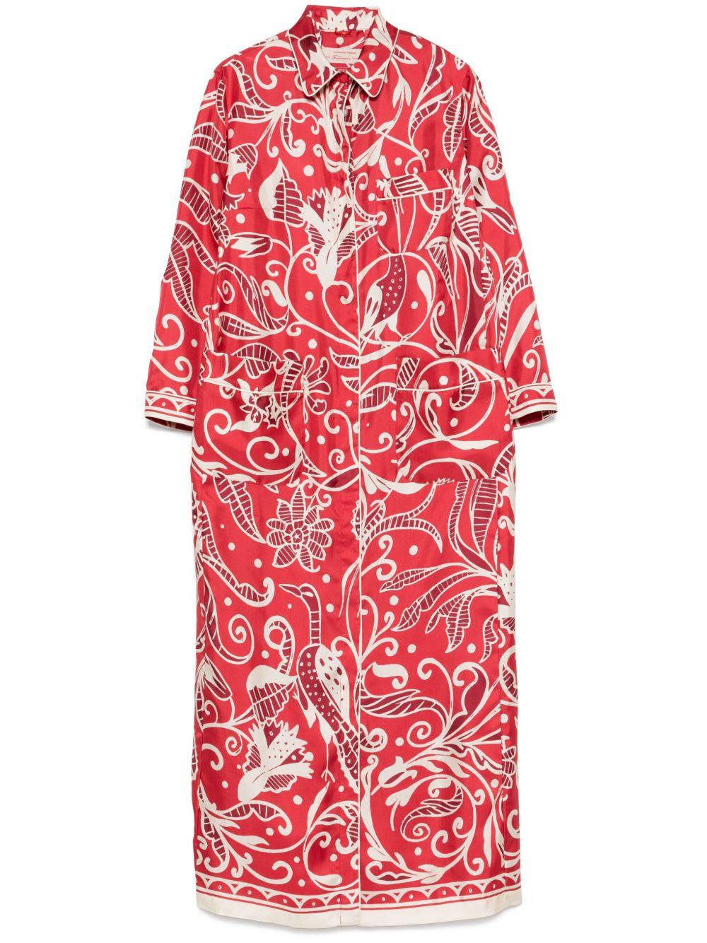 for restless sleepers printed silk long shirtdress