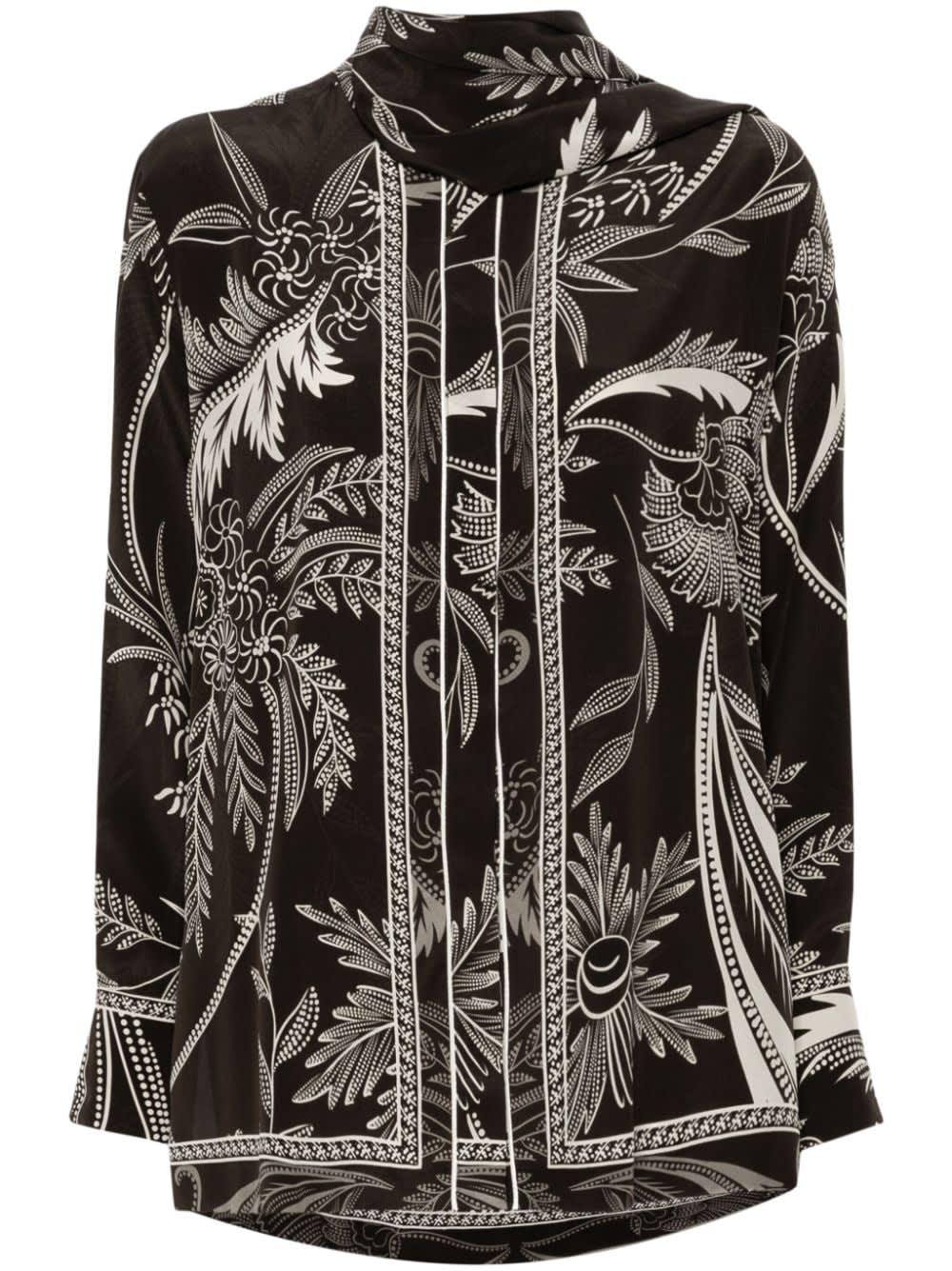 for restless sleepers printed silk shirt