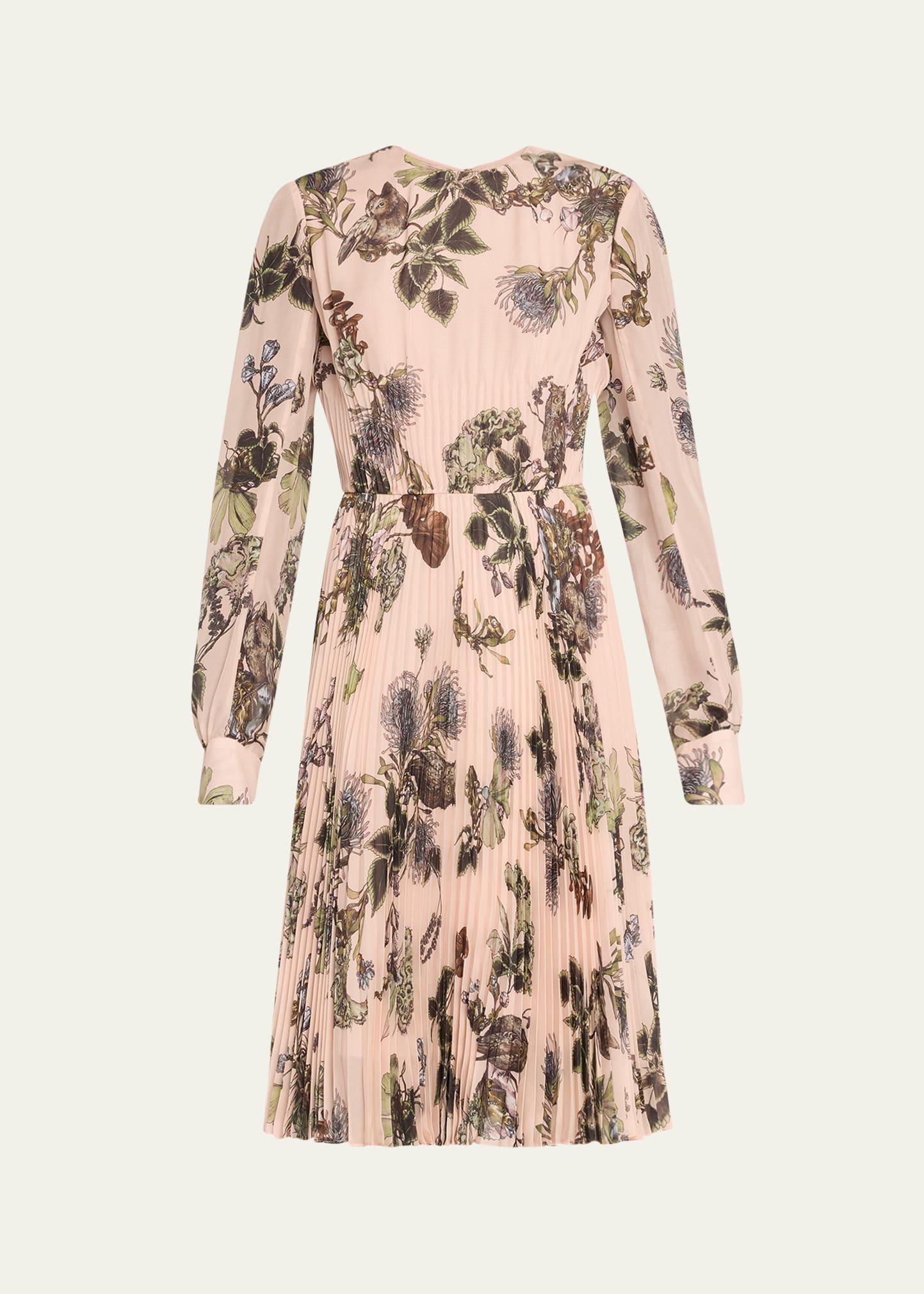 forest floral pleated short dress