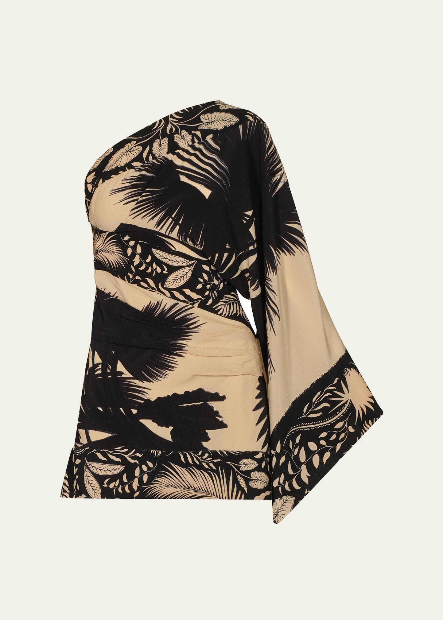 forest one-shoulder mini dress