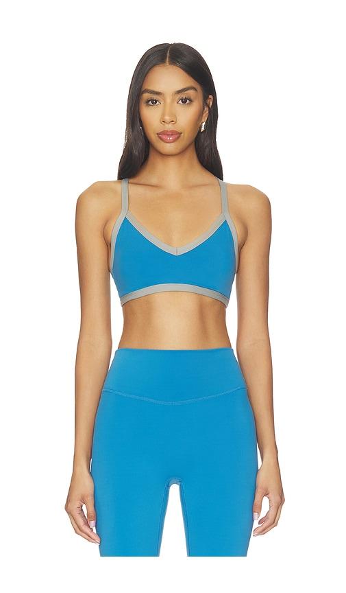 form v neck y bra in blue.