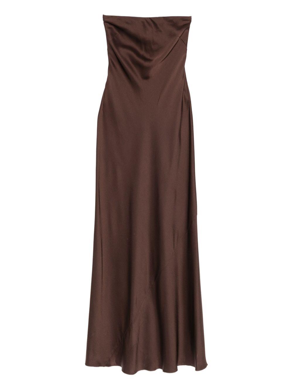 forte forte forte dresses brown acrylic viscose - women