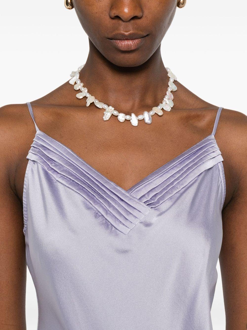 forte forte forte top lilac silk elastane - women