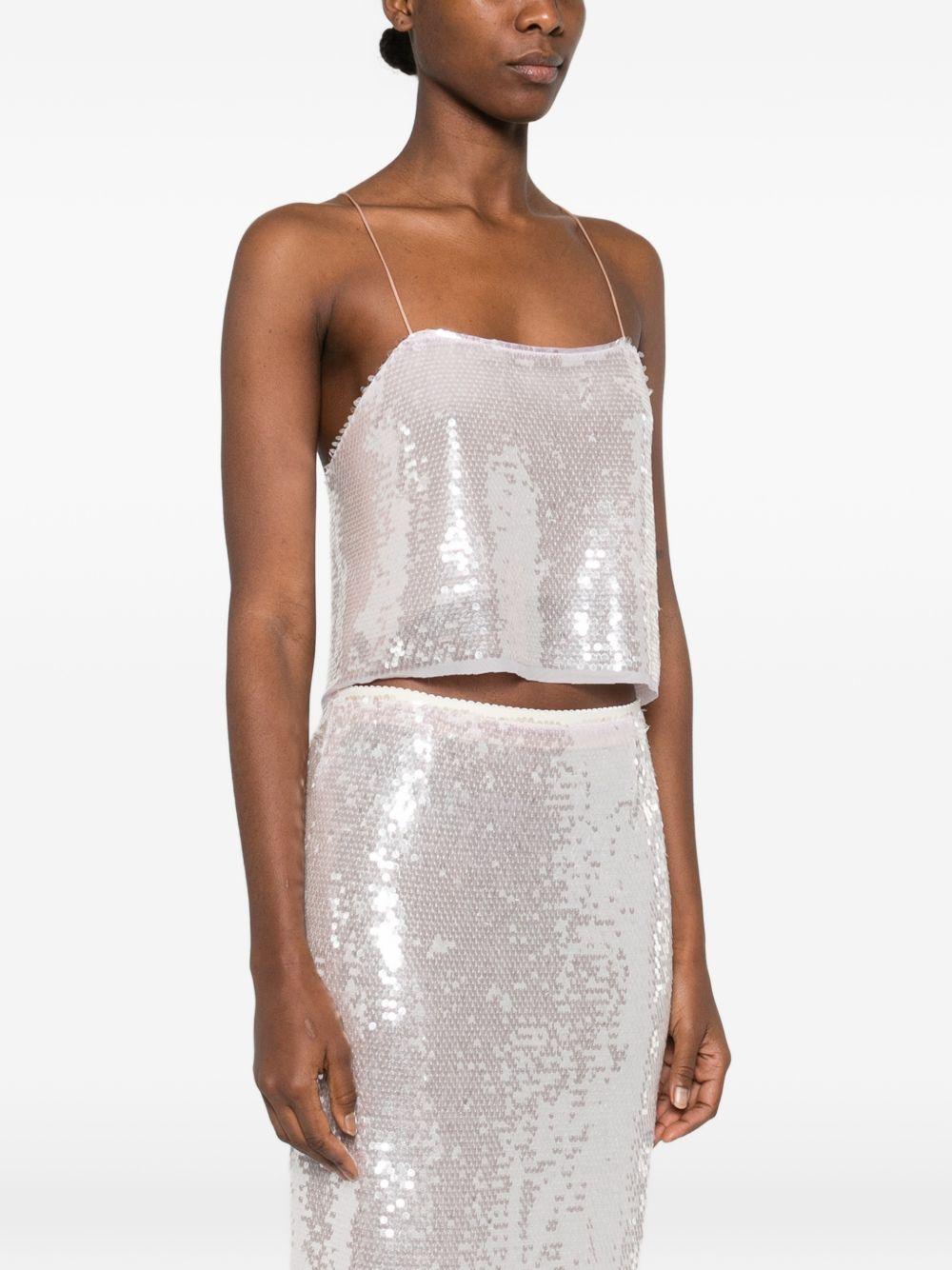 forte forte forte top silver polyester elastane - women