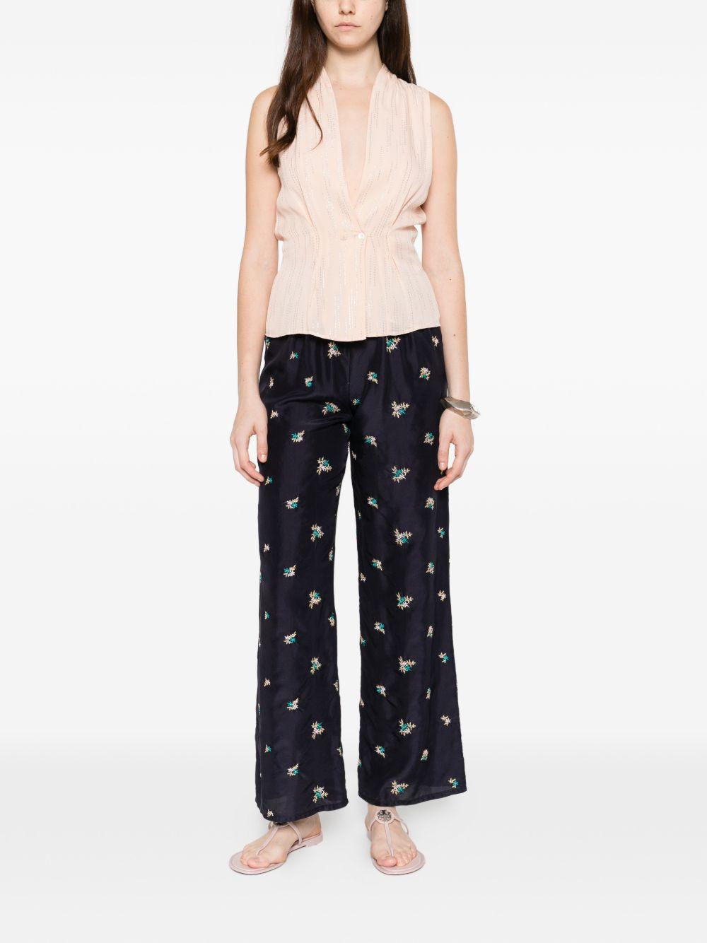 forte forte forte trousers blue silk - women