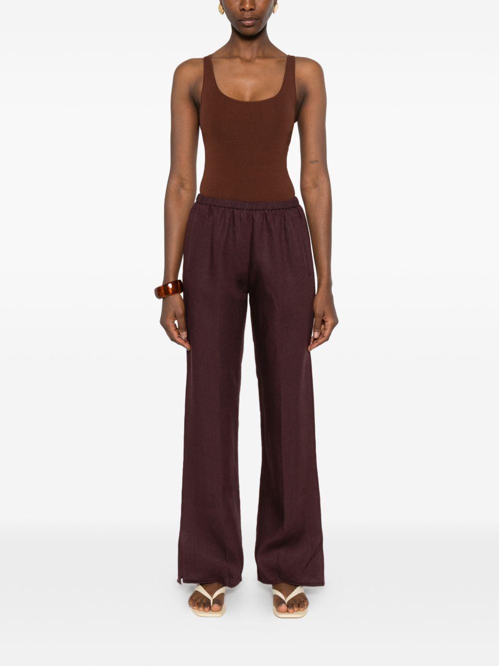 forte forte forte trousers brown linem - women