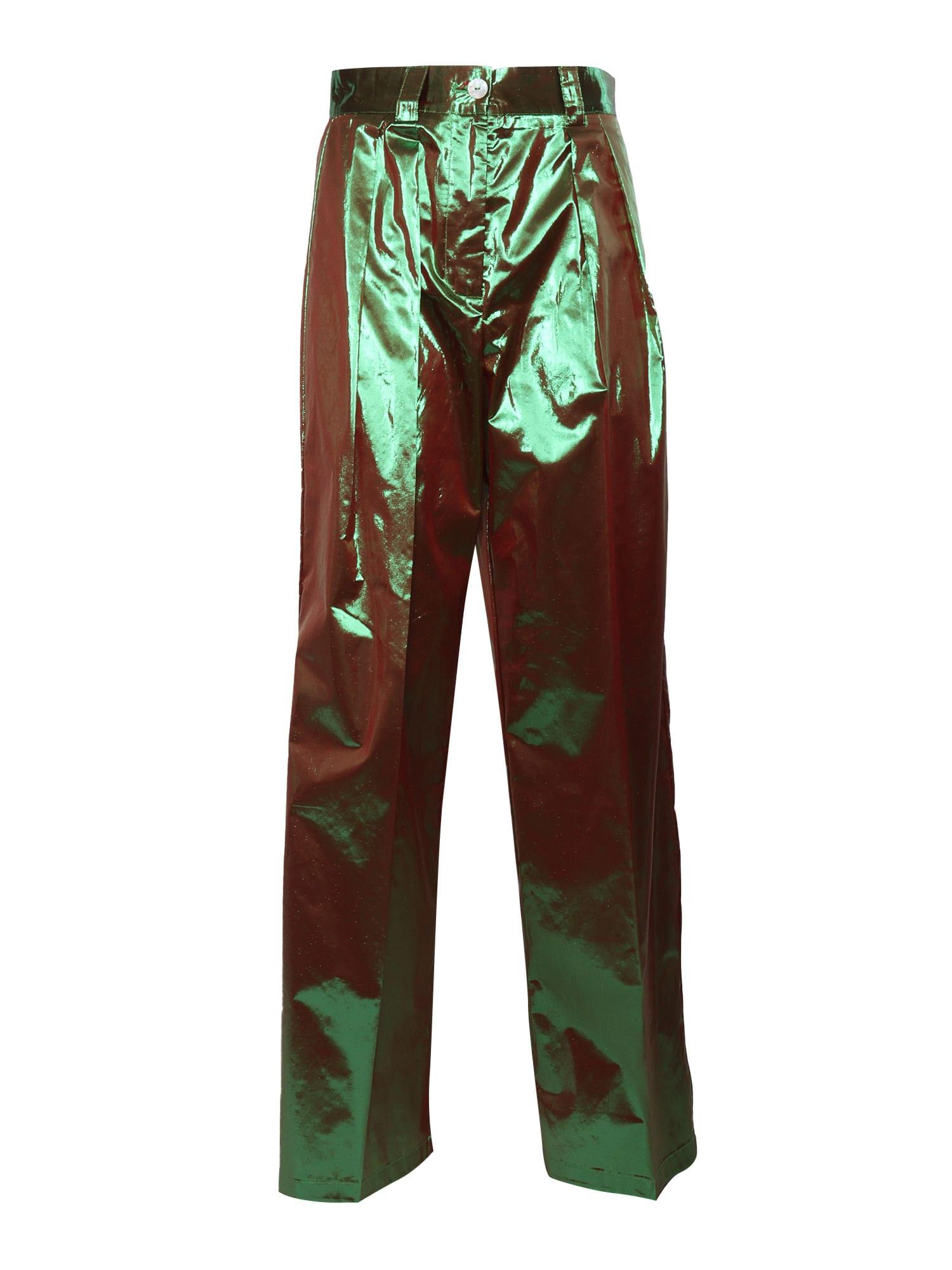 forte_forte brown metallic effect trousers