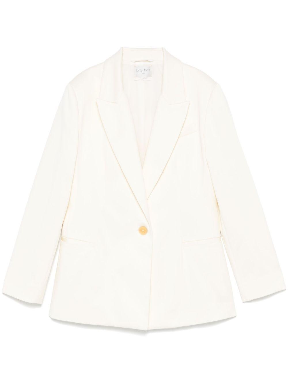 forte_forte cotton single-breasted blazer jacket