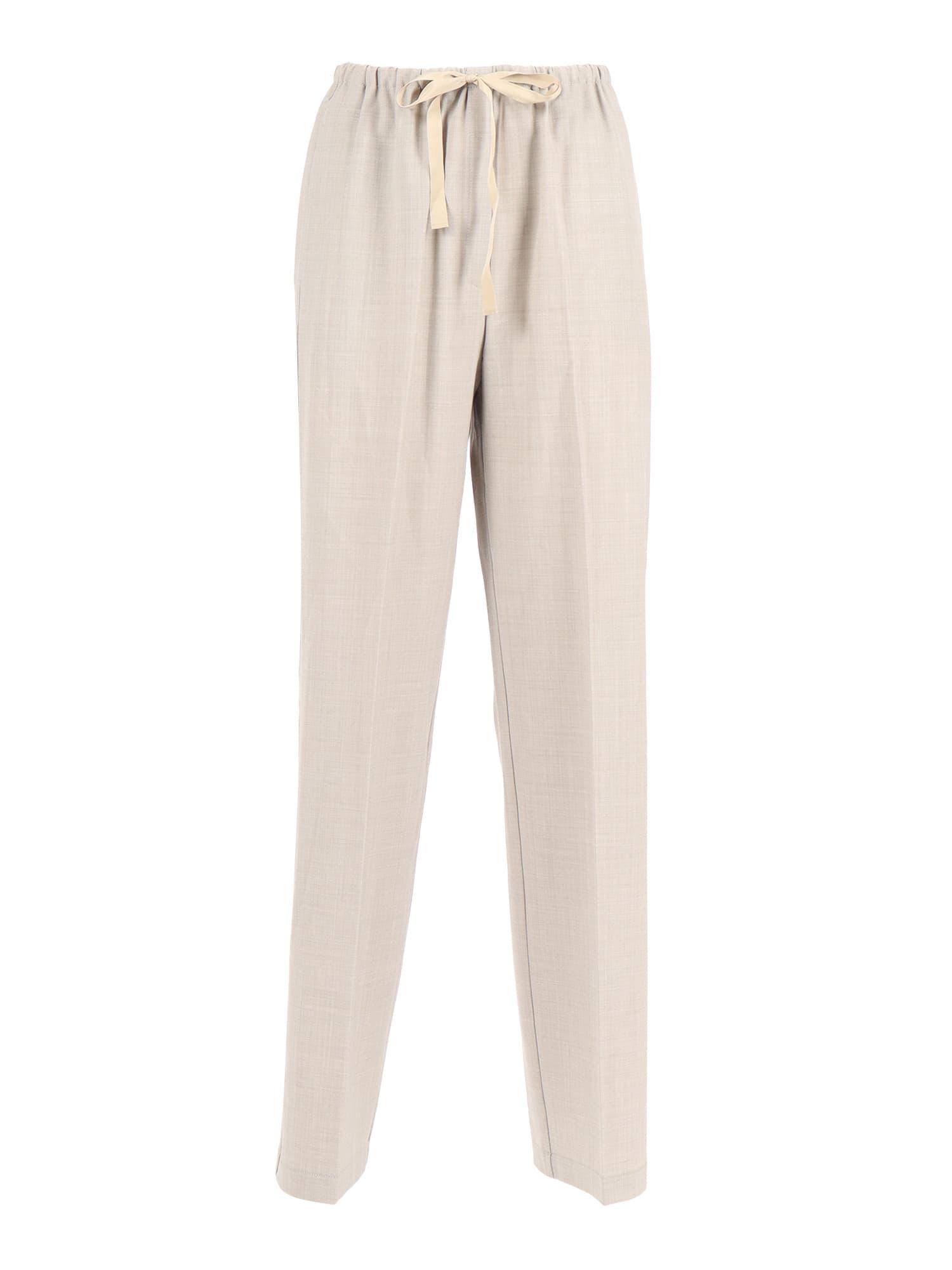 forte_forte drawstring trousers in wool blend canvas