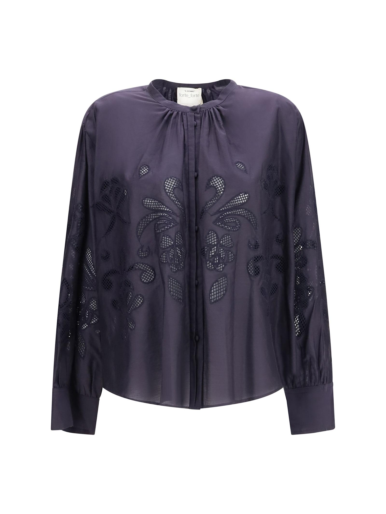 forte_forte embroderied cotton shirt