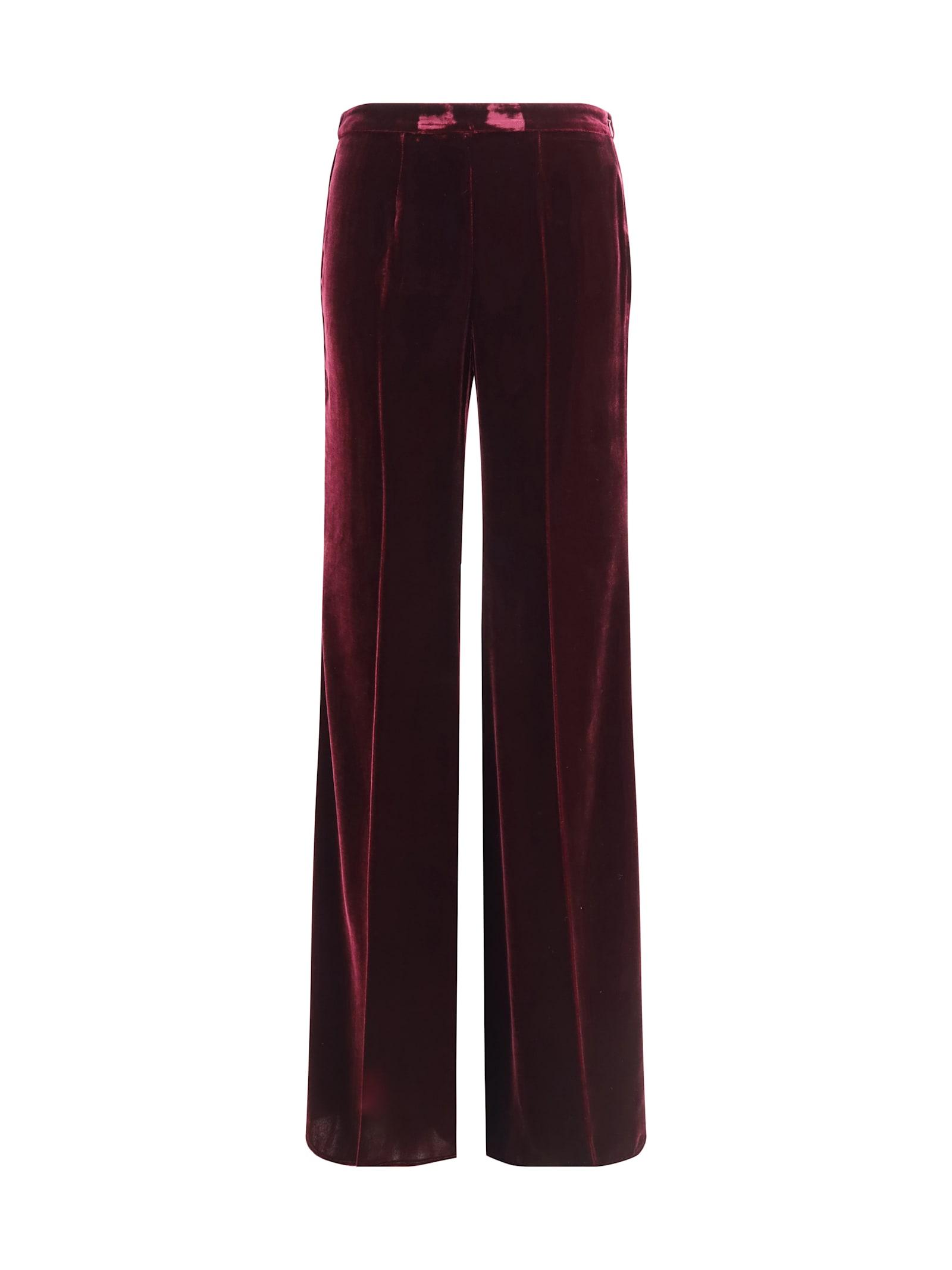 forte_forte flared trousers in smooth velvet