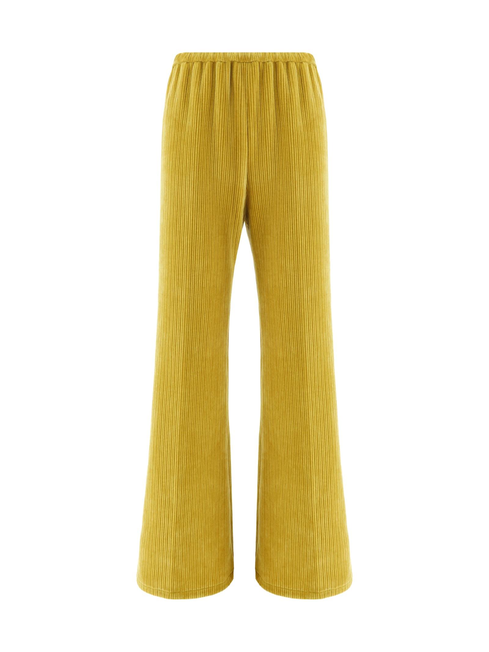 forte_forte flared velvet knitted trousers