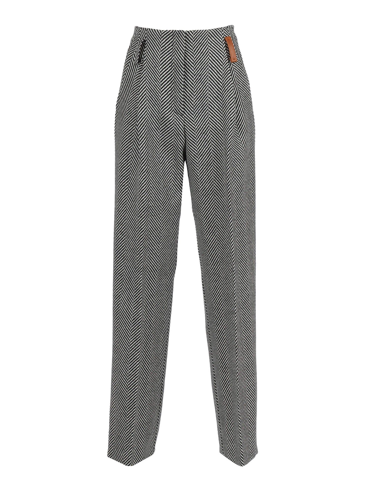 forte_forte high-waisted chevron wool trousers
