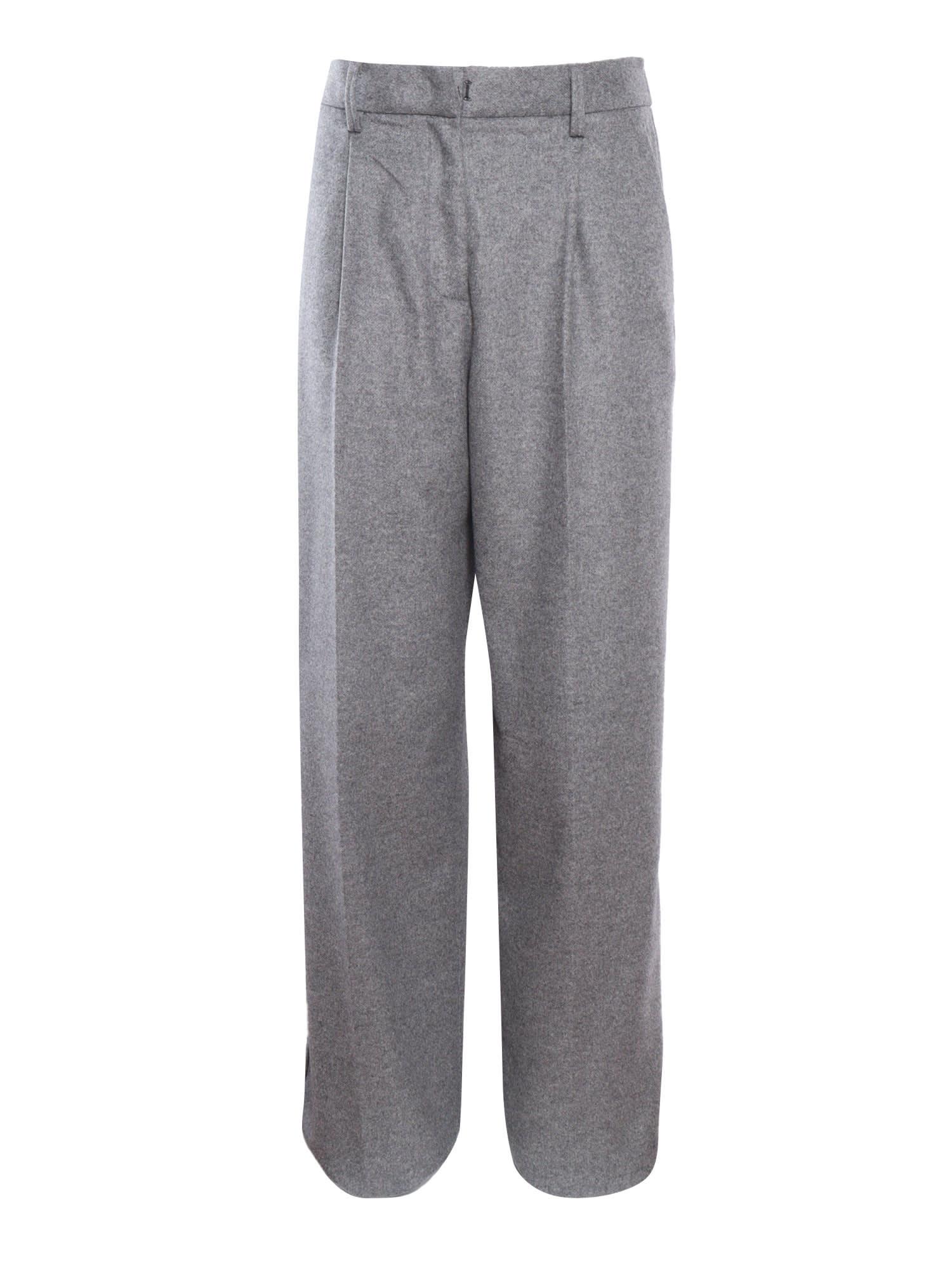 forte_forte high-waisted woolen trousers