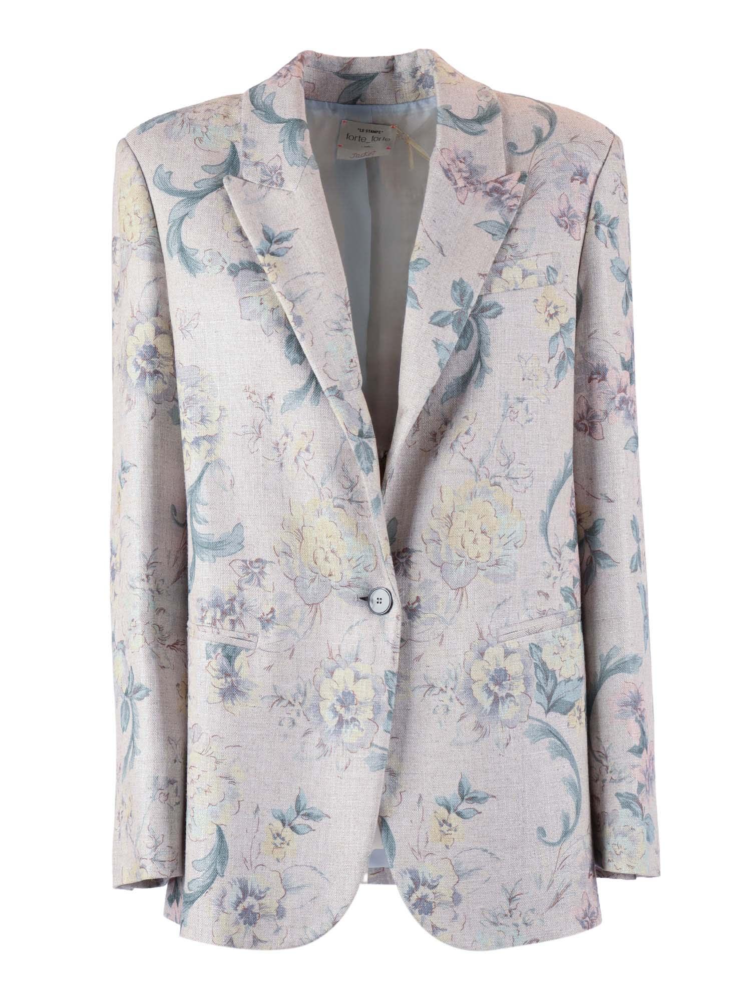 forte_forte hopsack viscose/linen jacket peony my love