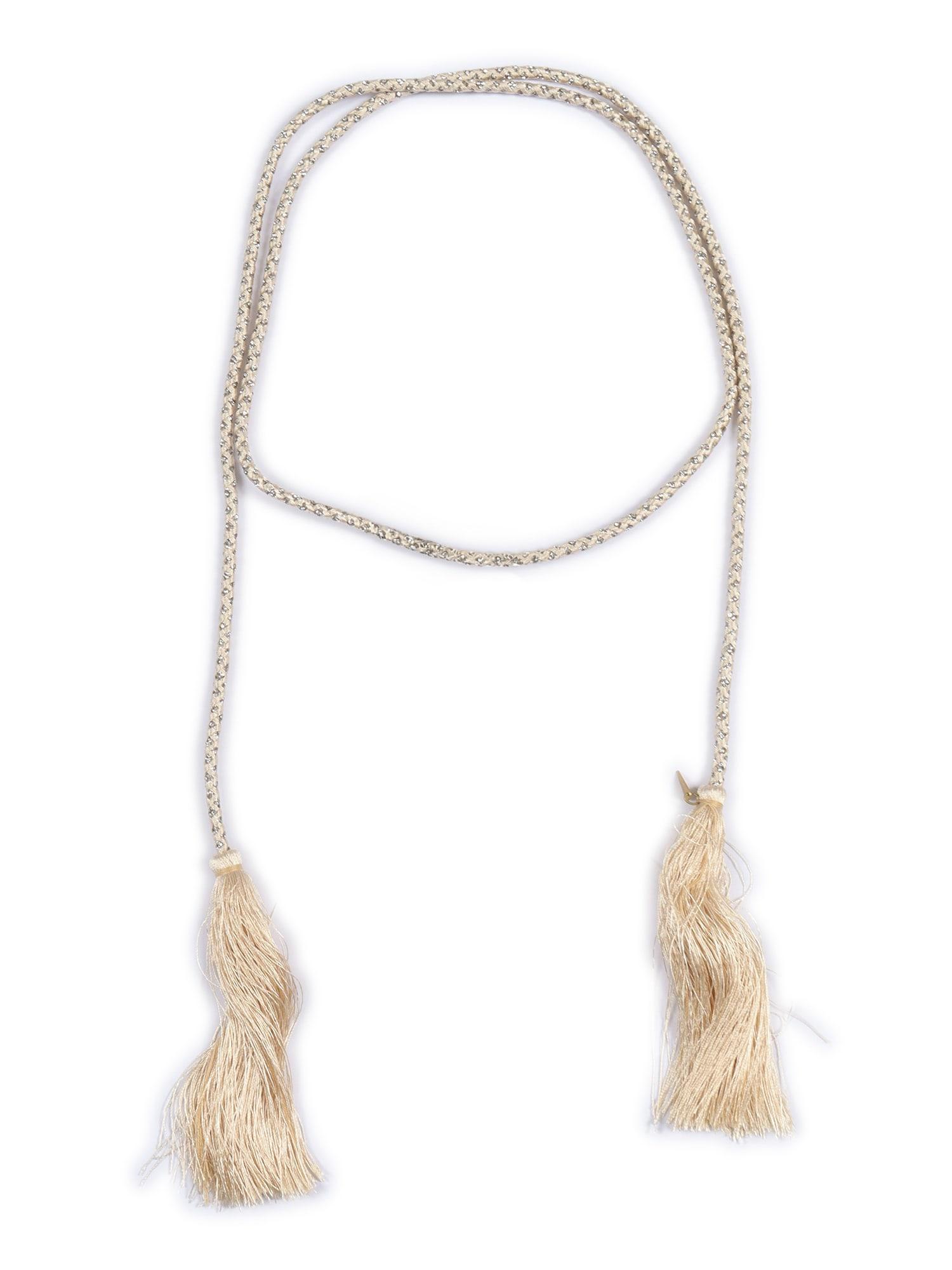 forte_forte lace belt with crystals and tassels insert