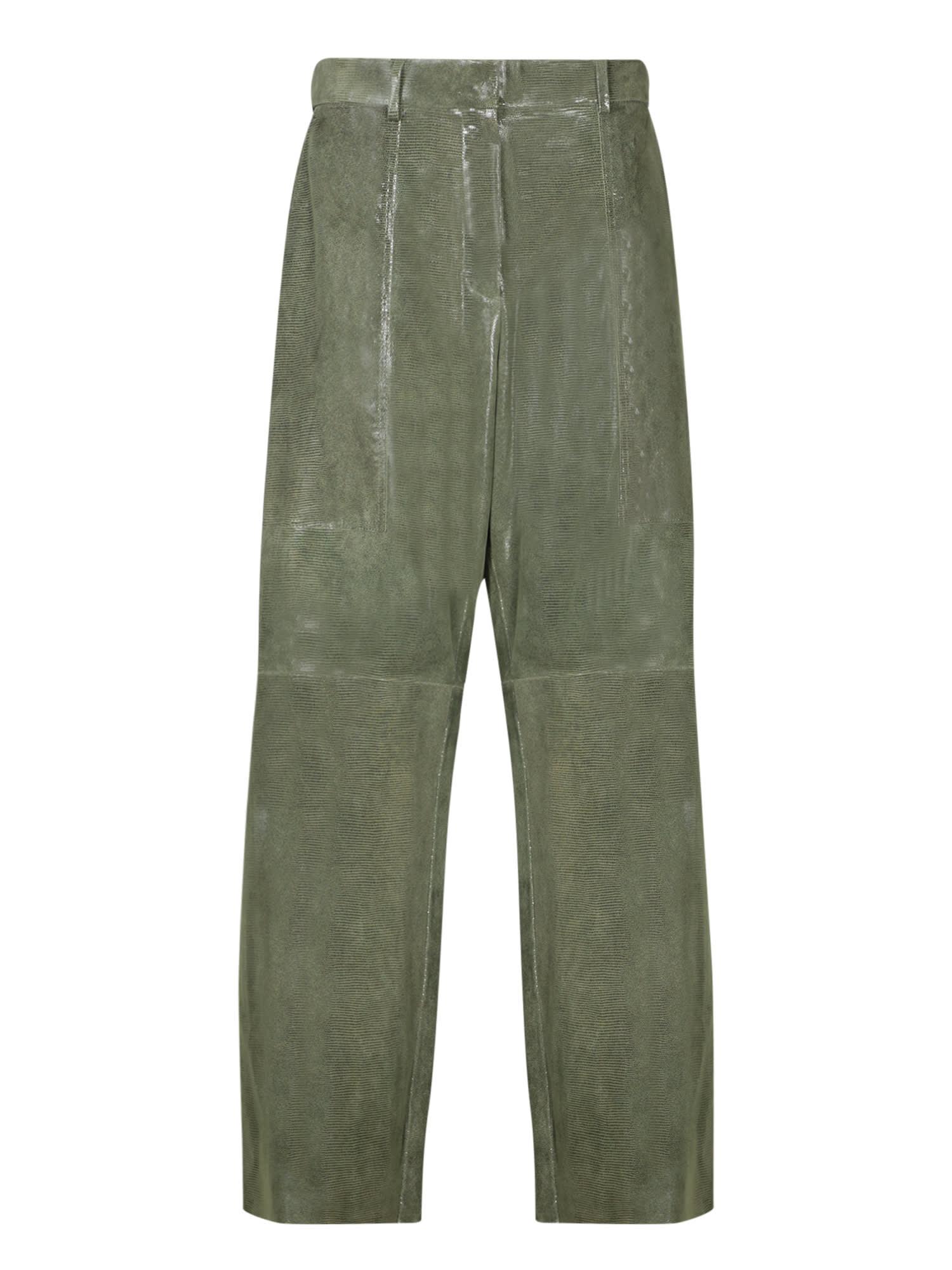 forte_forte lizard printed suede cargo trousers