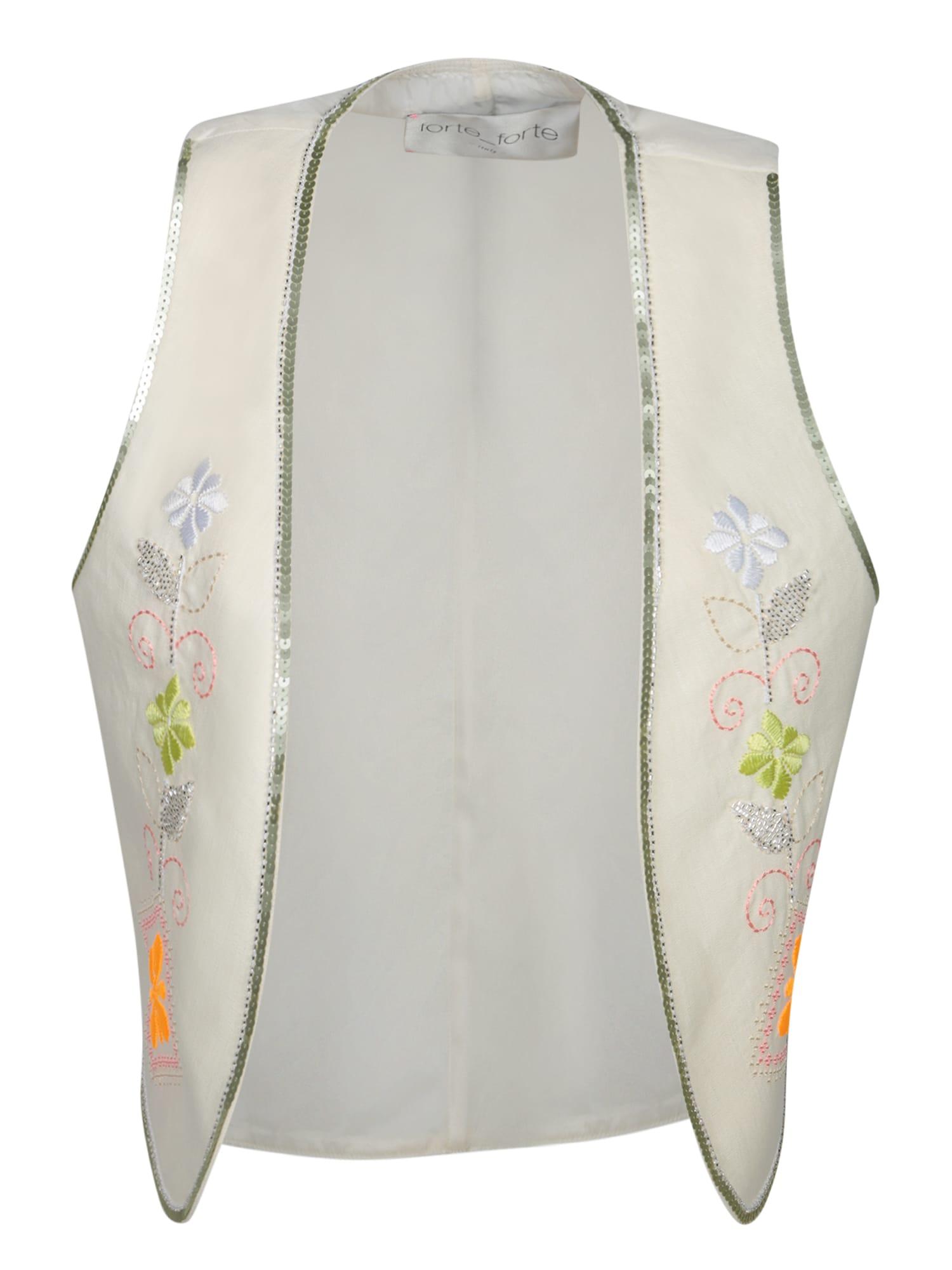 forte_forte oniric blossom white linen vest