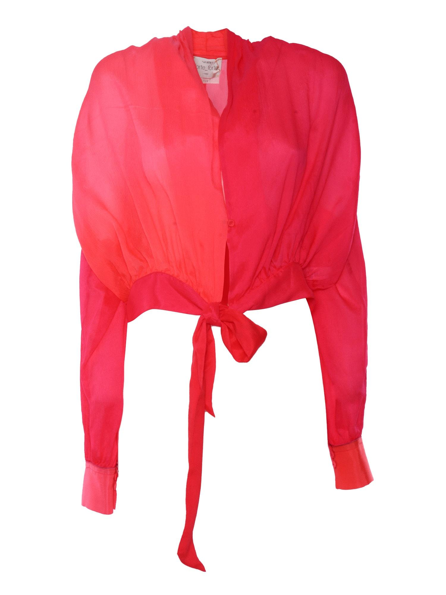 forte_forte red shaded silk shirt