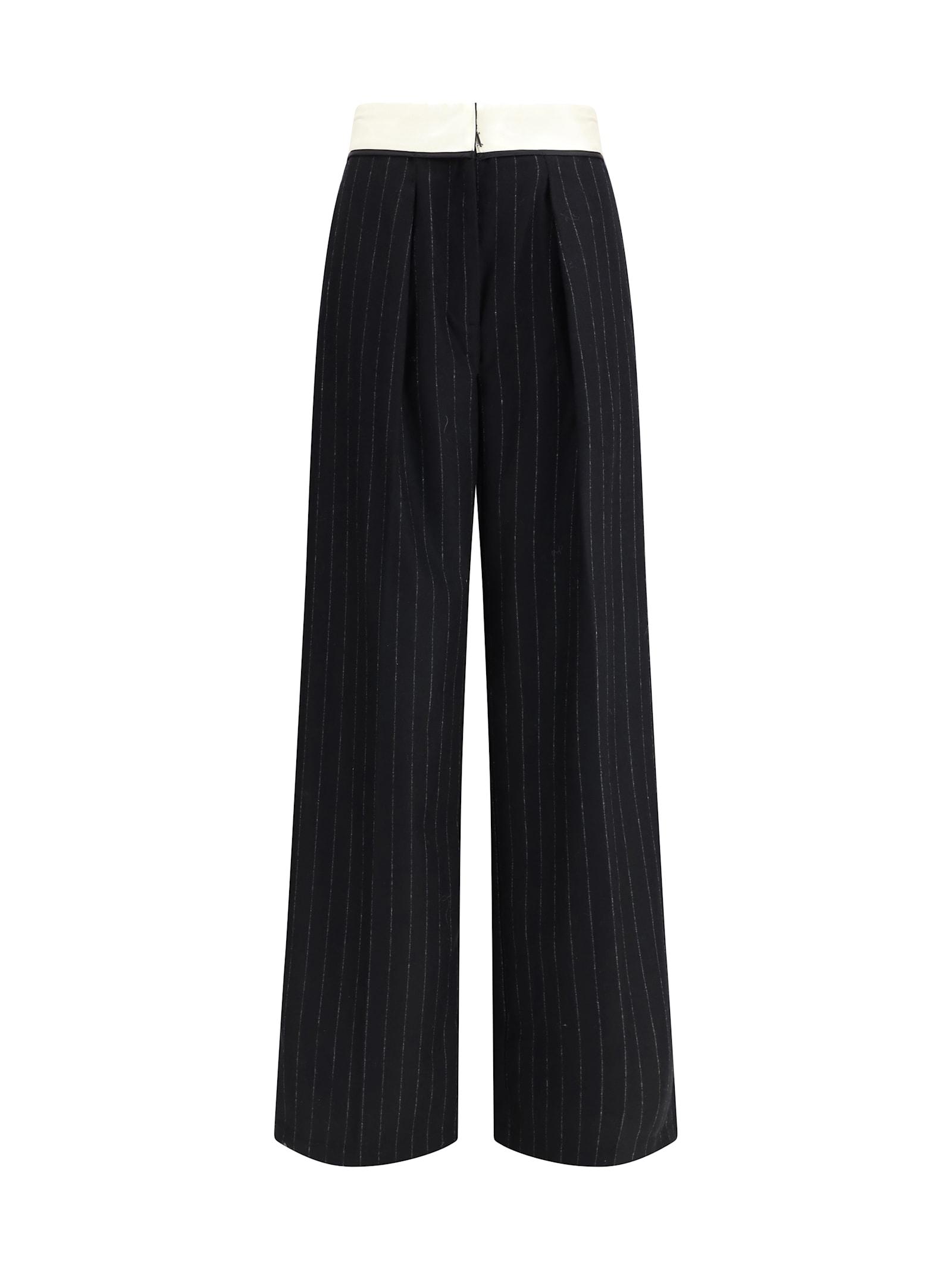forte_forte sartorial high-waisted pinstripe wool-blend trousers
