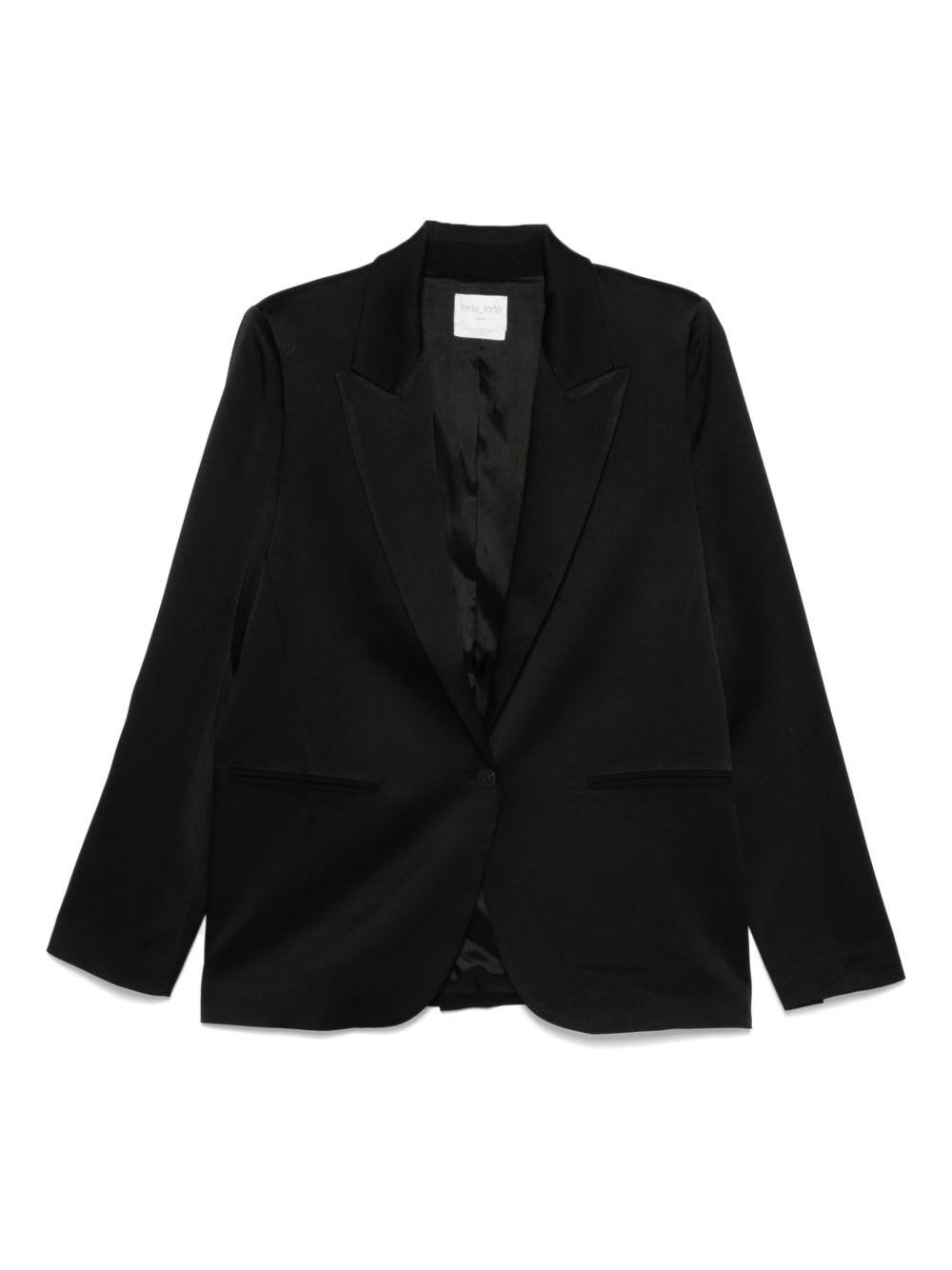 forte_forte satin single-breasted jacket