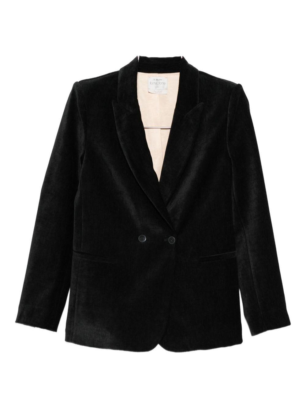 forte_forte velvet double-breasted jacket