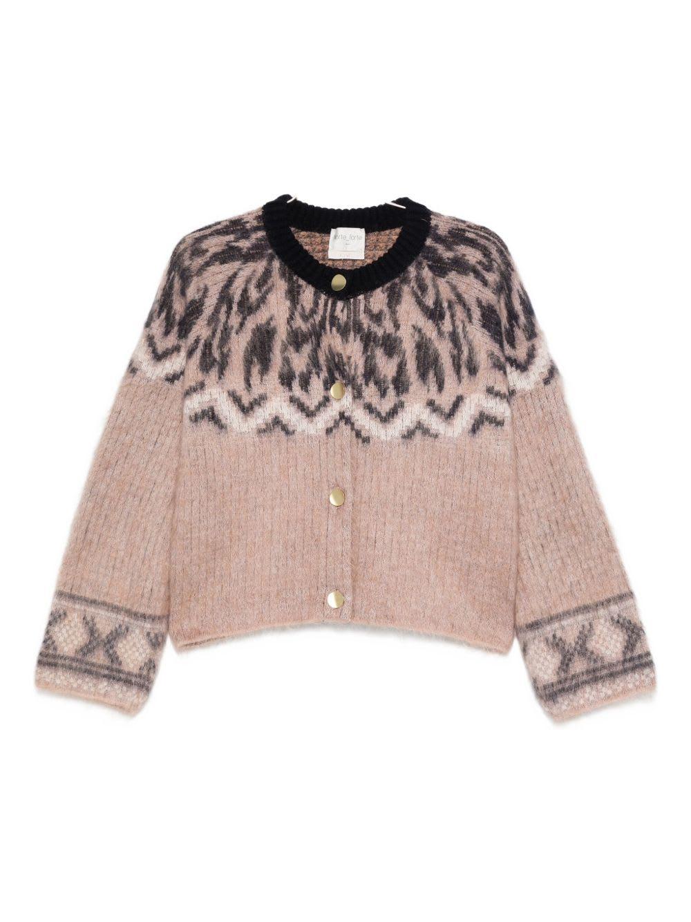 forte_forte wool jacquard cardigan