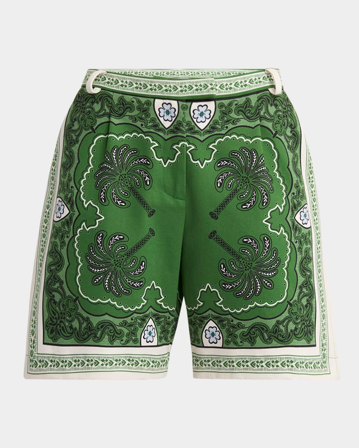 foulard pleated boyfriend shorts