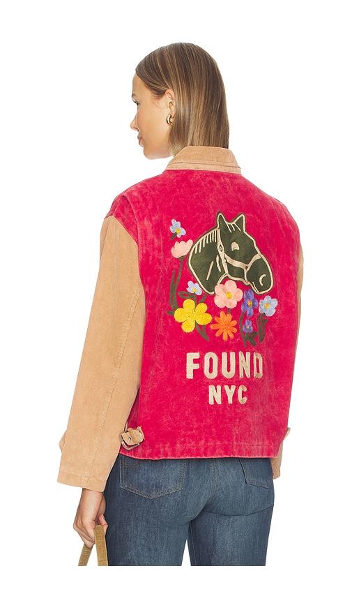 found canvas corduroy field jacket in brown,red.