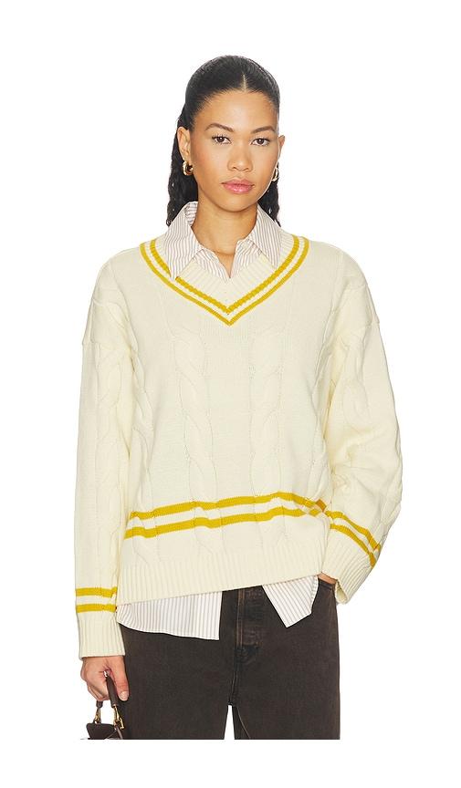 found cricket v neck sweater in cream,mustard.
