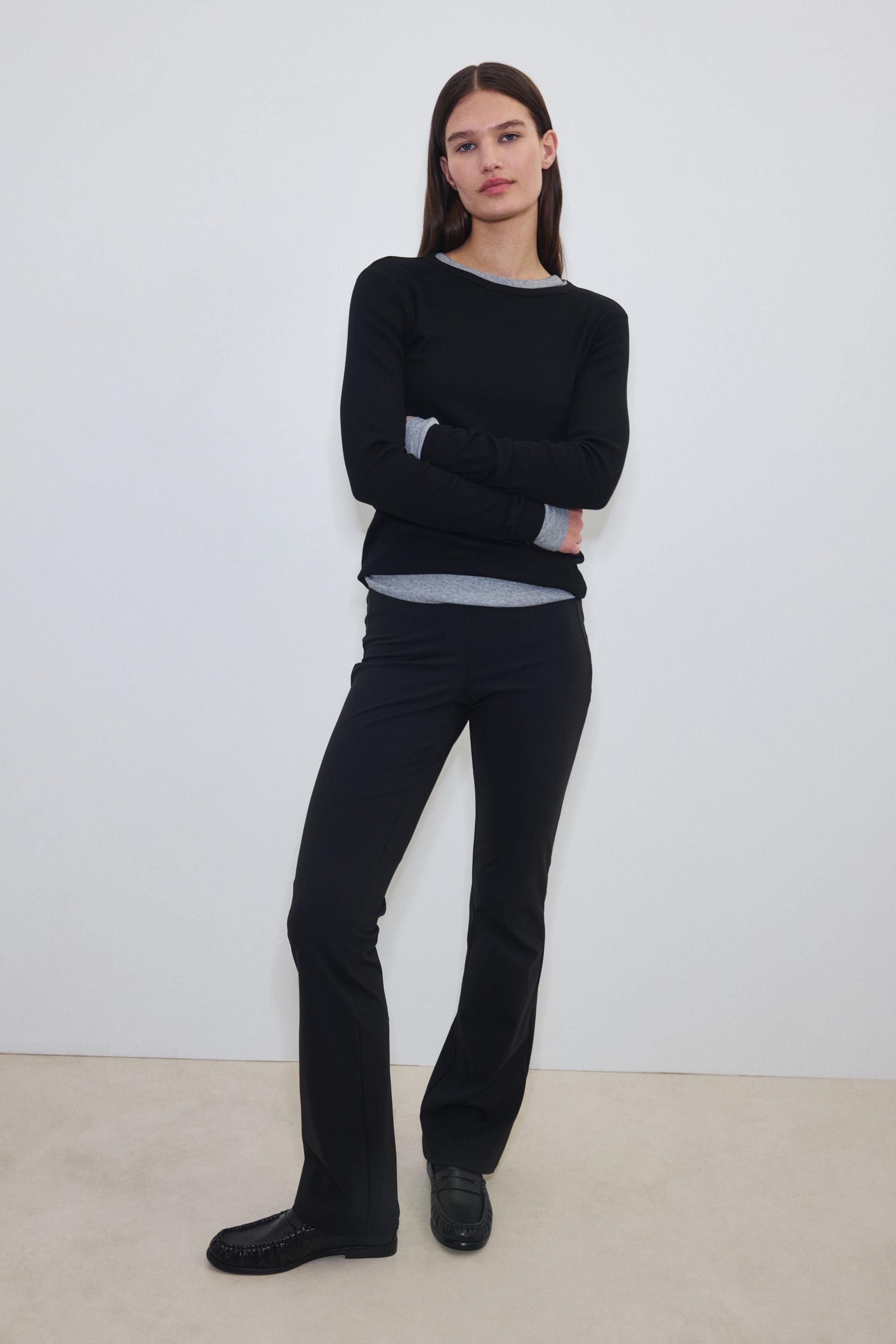 four-way stretch flared pants