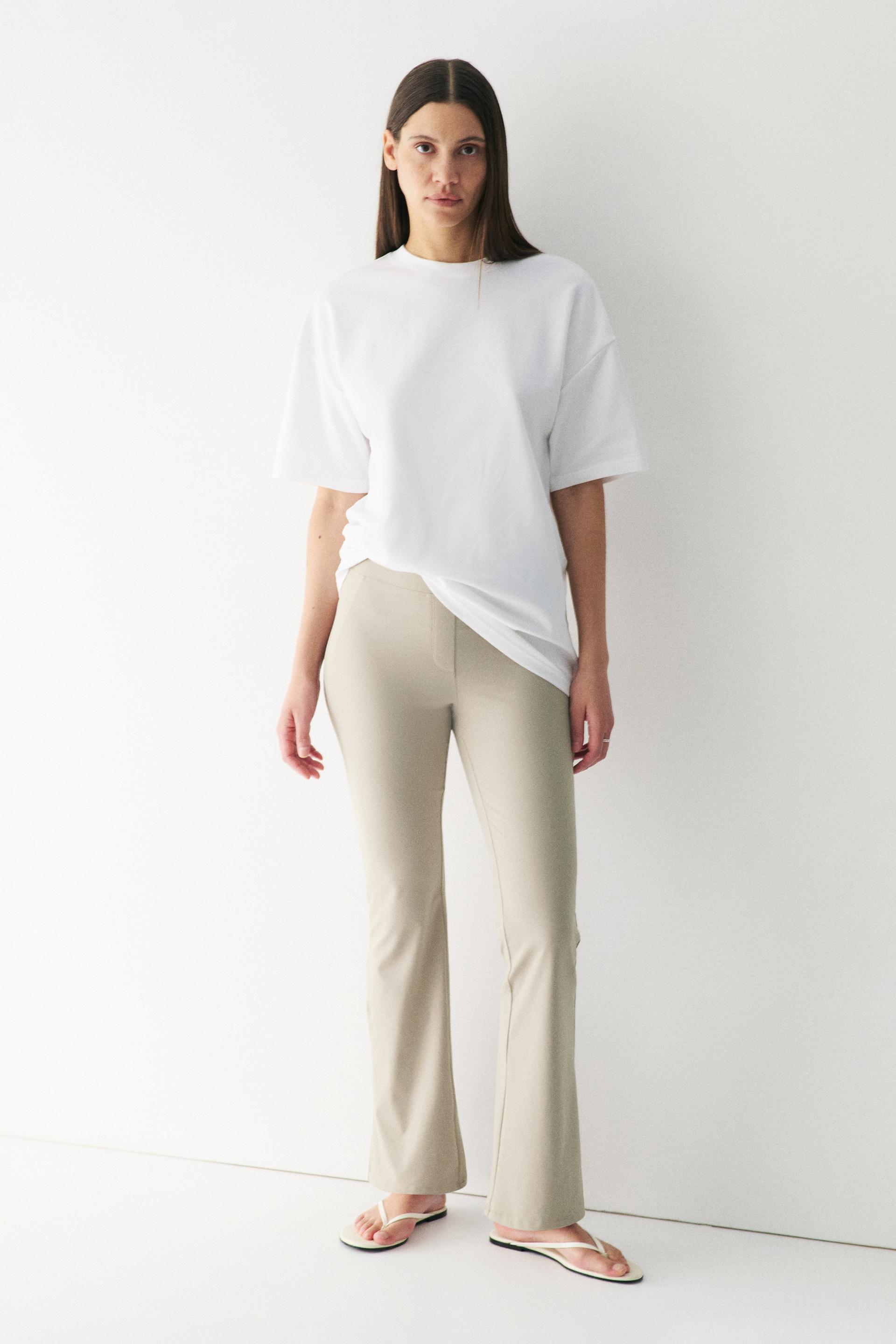 four-way stretch flared pants