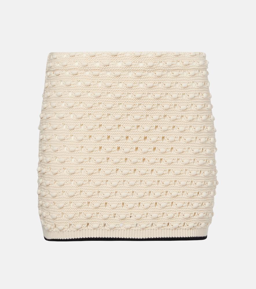 frame bauble pointelle cotton miniskirt