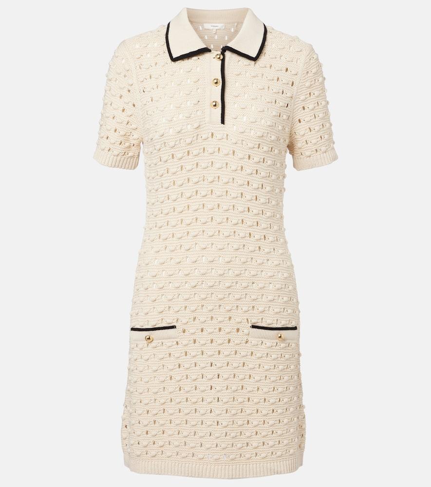 frame bauble pointelle cotton polo dress