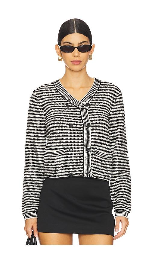 frame court cardigan in black.