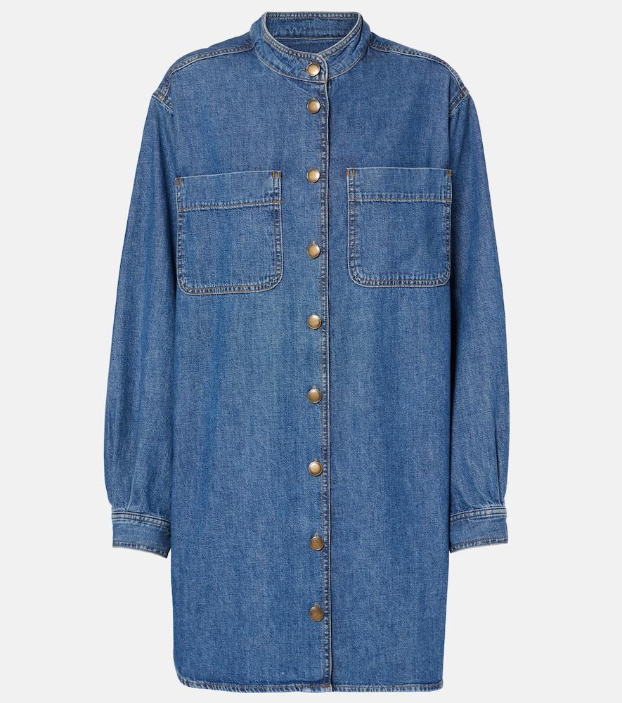 frame double pocket denim shirt dress