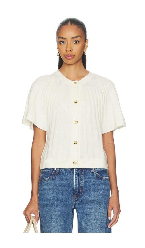 frame flutter cardi in cream.