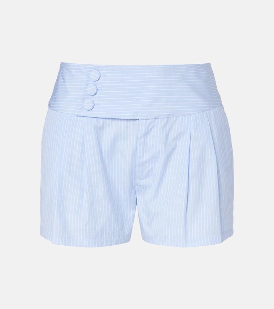 frame harbor striped cotton poplin shorts
