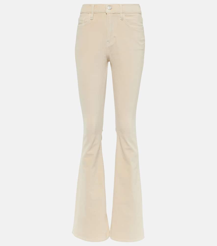 frame le high flare velveteen velvet flared jeans