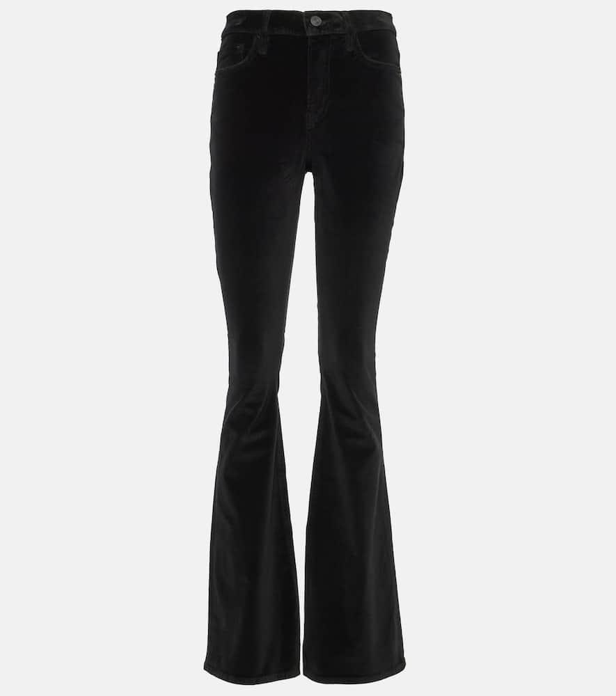 frame le high flare velveteen velvet flared pants
