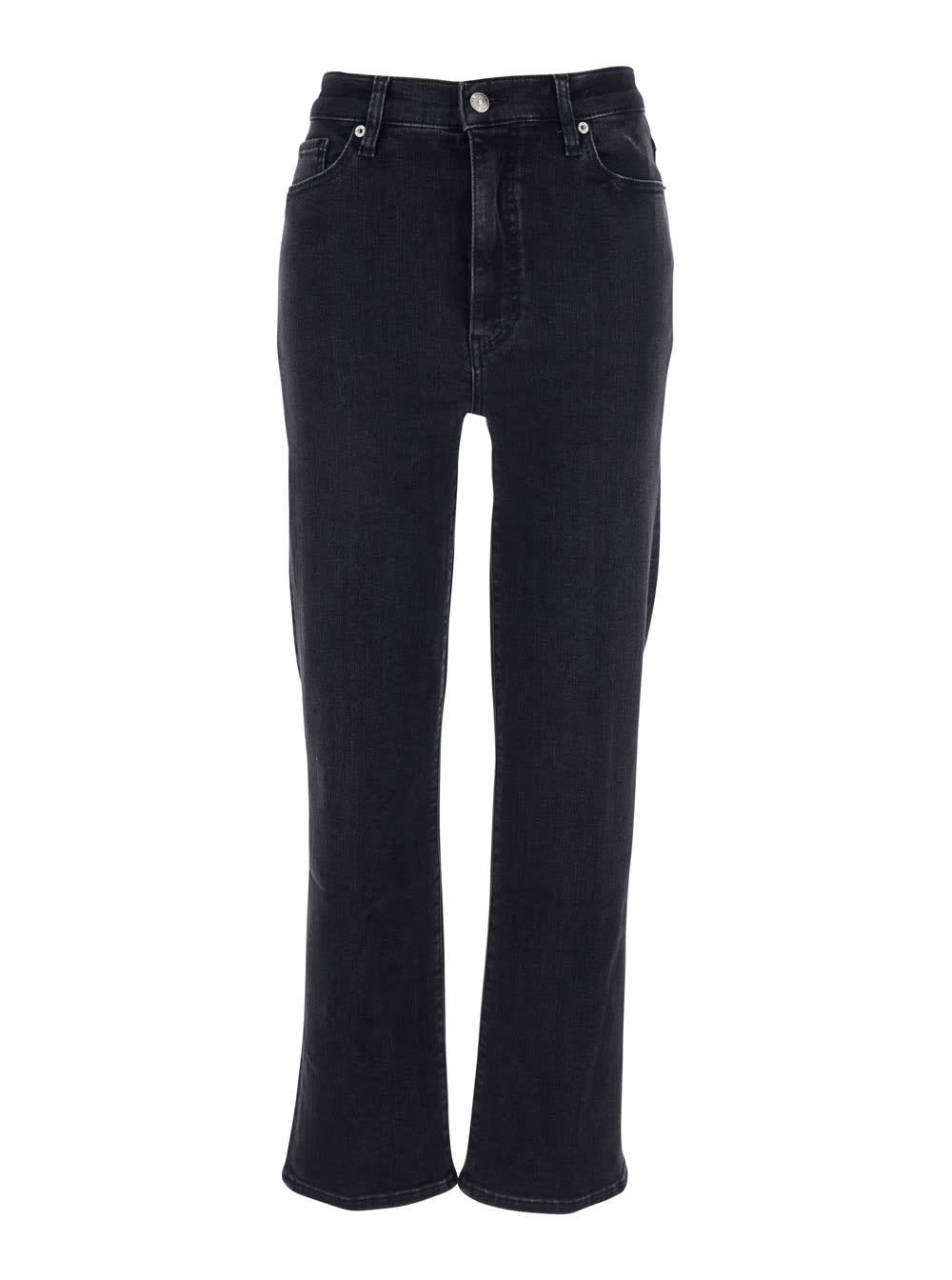 frame le sleek black jeans with tapered leg in denim woman