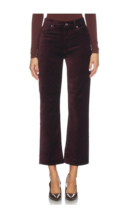frame le sleek straight pant in burgundy.