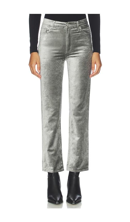 frame le sleek straight pant in grey.