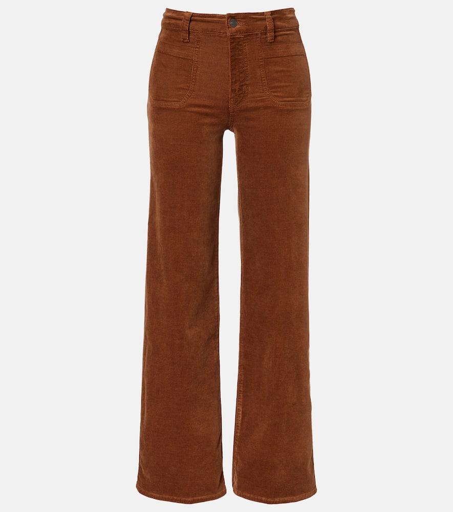frame le slim palazzo cotton corduroy wide