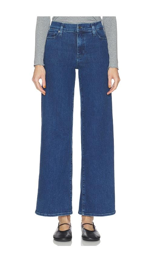 frame le slim palazzo jeans in blue.