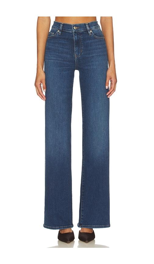 frame le slim palazzo long jeans in navy.