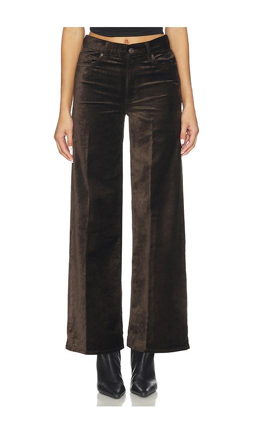 frame le slim palazzo pant in brown.