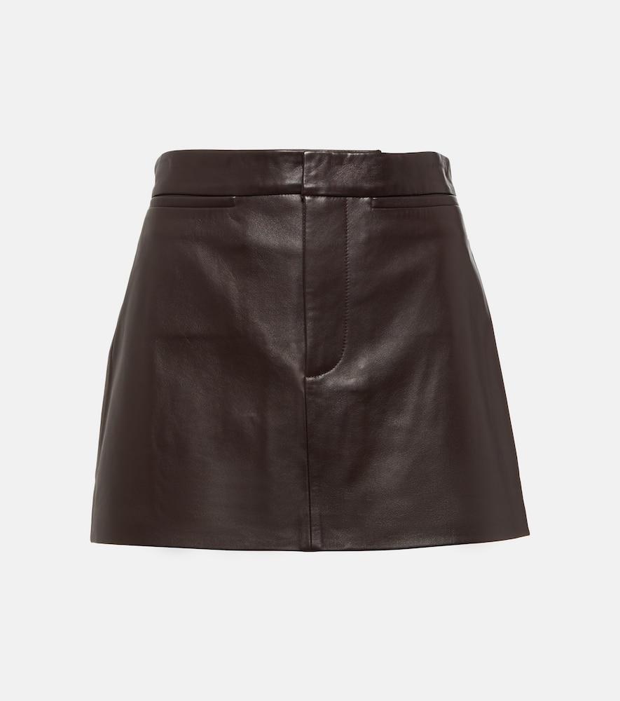 frame leather miniskirt