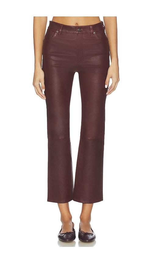 frame leather reboot crop pant in wine.